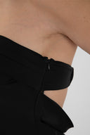 Pure Black Satin Midi Dress - Black , THE WAY OF EMELIA 'da!