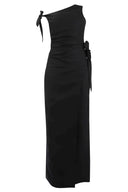 LARA LINEN DRESS / BLACK