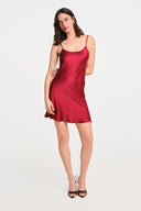 Pearla Silk Mini Dress - Burgundy , THE WAY OF EMELIA 'da!