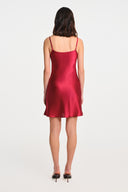 Pearla Silk Mini Dress - Burgundy , THE WAY OF EMELIA 'da!