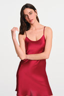Pearla Silk Mini Dress - Burgundy , THE WAY OF EMELIA 'da!