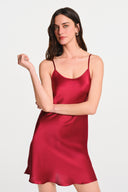 Pearla Silk Mini Dress - Burgundy , THE WAY OF EMELIA 'da!