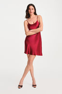 Pearla Silk Mini Dress - Burgundy , THE WAY OF EMELIA 'da!