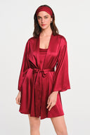 Amaya Silk Mini Kimono - Burgundy , THE WAY OF EMELIA 'da!