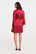 Amaya Silk Mini Kimono - Burgundy , THE WAY OF EMELIA 'da!