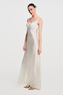Noa Silk Maxi Dress - White , THE WAY OF EMELIA 'da!