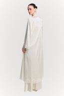 Emelia Silk Maxi Kimono With Lace Detail - White , THE WAY OF EMELIA 'da!