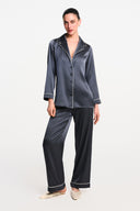 Adele Silk Pajama Set - Anthracite , THE WAY OF EMELIA 'da!