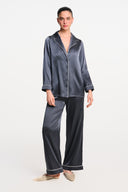Adele Silk Pajama Set - Anthracite , THE WAY OF EMELIA 'da!