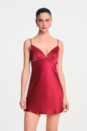 Fleur Silk Mini Dress - Burgundy , THE WAY OF EMELIA 'da!