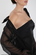 LUMIERE CHIFFON SHIRT / BLACK