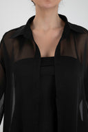 LUMIERE CHIFFON SHIRT / BLACK