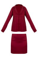 YASMIN SATIN SET / BURGUNDY