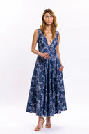 BLUE BELLA MIDI DRESS / DARK BLUE