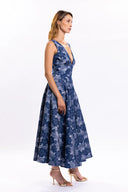 BLUE BELLA MIDI DRESS / DARK BLUE