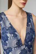 Blue Bella Midi Dress - Dark Blue