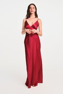 SABLE SILK MAXI DRESS / BURGUNDY