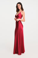 SABLE SILK MAXI DRESS / BURGUNDY