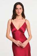 SABLE SILK MAXI DRESS / BURGUNDY