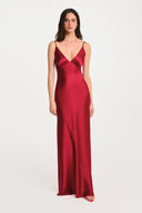 SABLE SILK MAXI DRESS / BURGUNDY