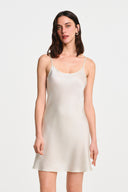 PEARLA SILK MINI DRESS / WHITE