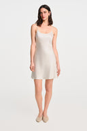 PEARLA SILK MINI DRESS / WHITE