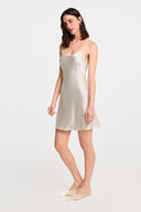 PEARLA SILK MINI DRESS / WHITE