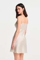 PEARLA SILK MINI DRESS / WHITE