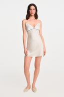 FLEUR SILK MINI DRESS / WHITE