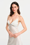 FLEUR SILK MINI DRESS / WHITE
