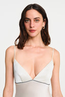 FLEUR SILK MINI DRESS / WHITE