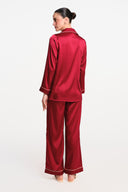 ADELE SILK PAJAMA SET / BURGUNDY