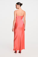 SABLE SILK MAXI DRESS / CORAL