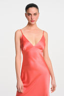 SABLE SILK MAXI DRESS / CORAL