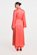 NOCTURNE MAXI SILK KIMONO / CORAL