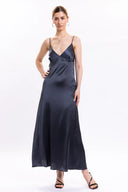 SABLE SILK MAXI DRESS / ANTHRACITE GREY