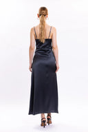 SABLE SILK MAXI DRESS / ANTHRACITE GREY