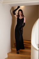 Sienna Deep-Backless Maxi Dress - Siyah