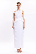 LARA LINEN DRESS / WHITE
