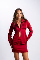 Yasmin Satin Set - Burgundy