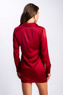 Yasmin Satin Set - Bordo